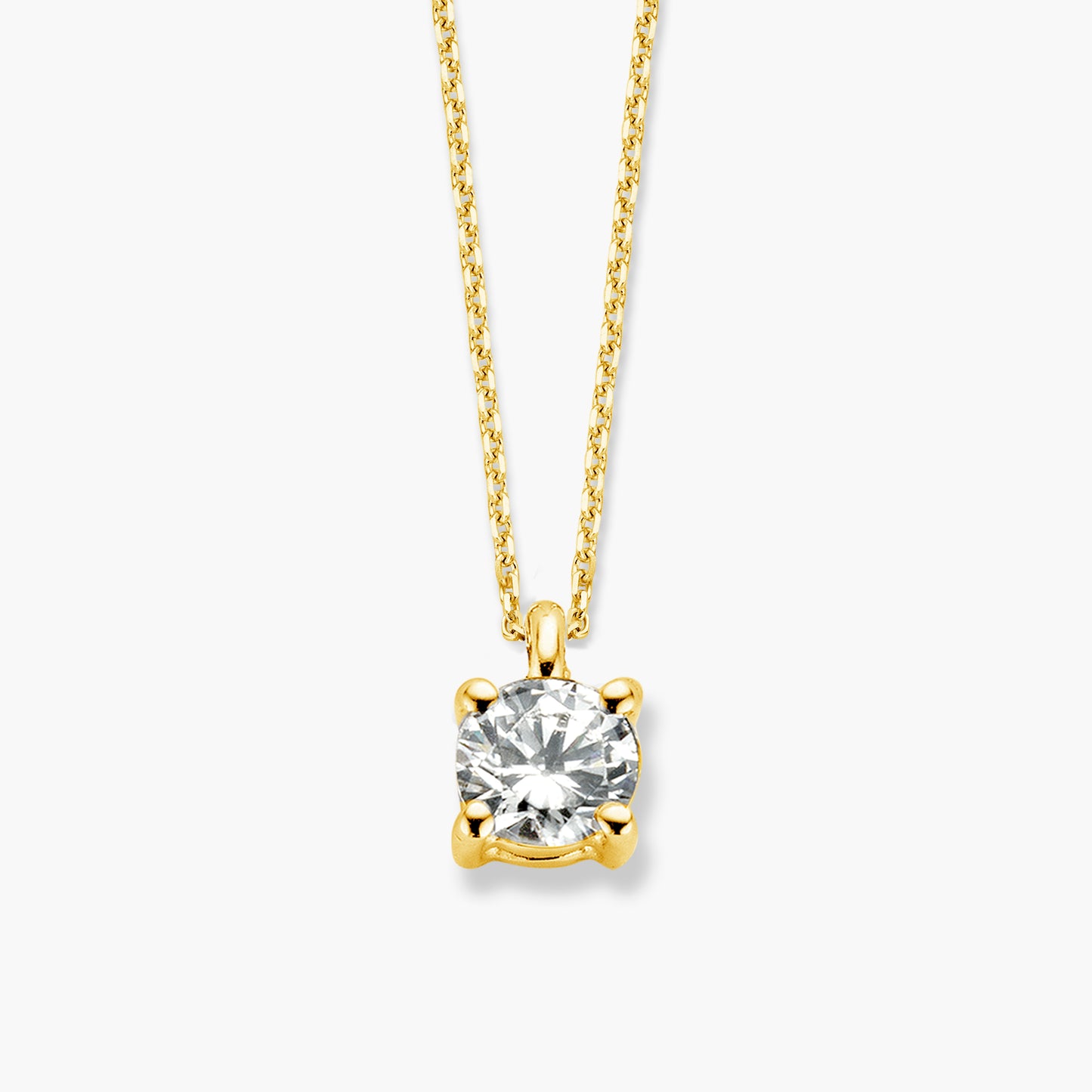 Necklace Solitair Four geelgoud