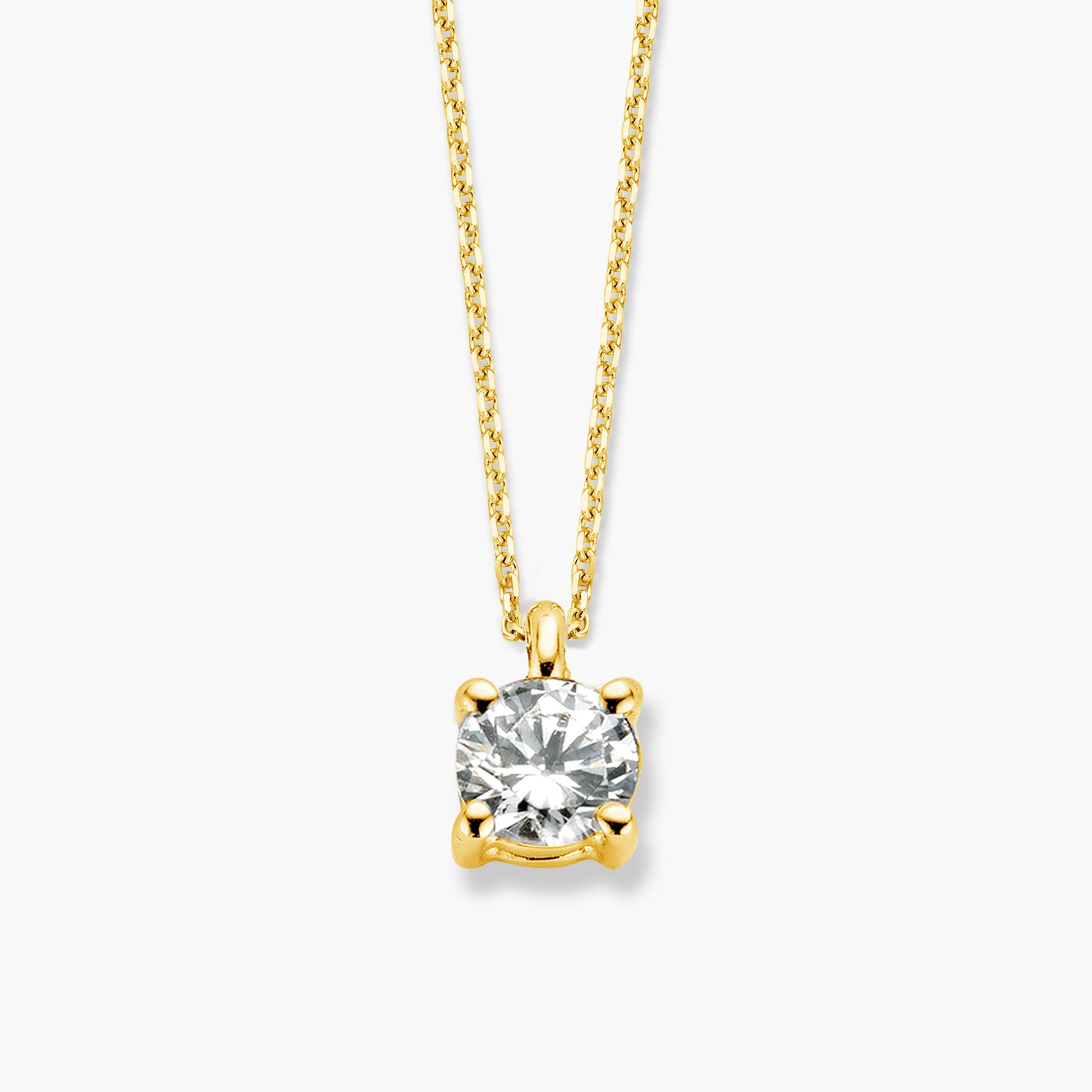 Necklace Solitair Four geelgoud