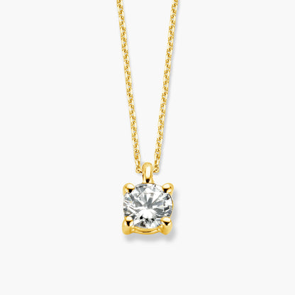 Necklace Solitair Four geelgoud