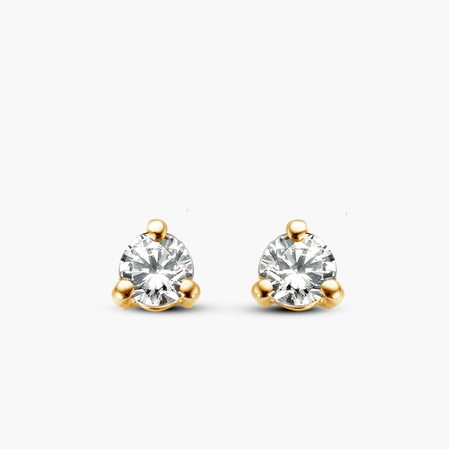 Earrings Solitaire Three geelgoud
