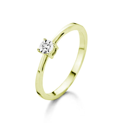 18KT geel gouden ring met briljant 9A1824A