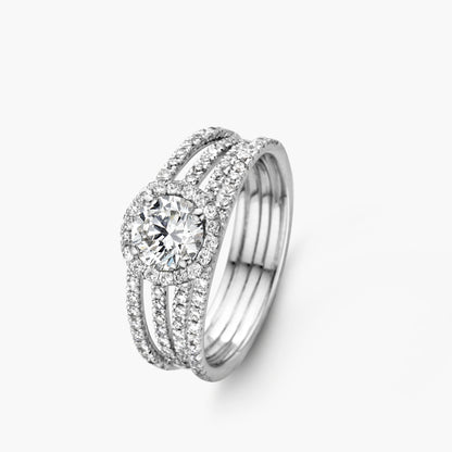 Solitaire Ring Multiband