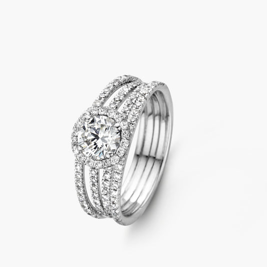 Solitaire Ring Multiband