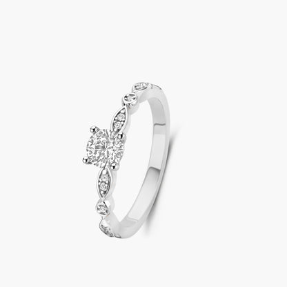 Solitaire Ring Romantic witgoud