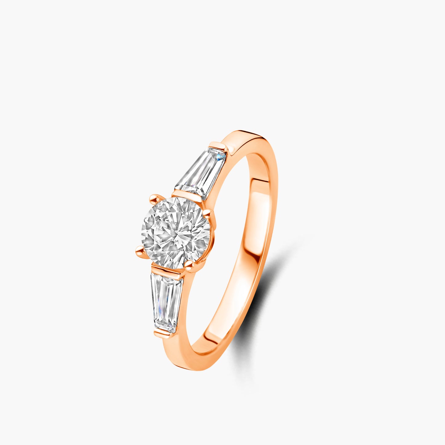 Trilogie Ring Art Deco rosé goud