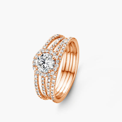 Solitaire Ring Multiband
