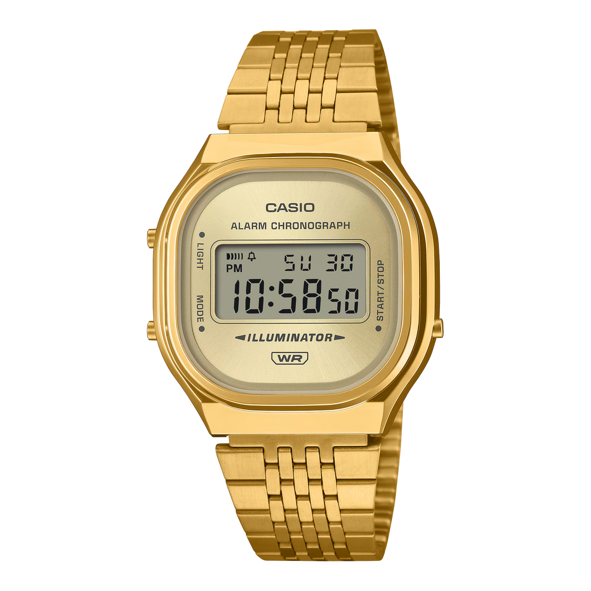 Casio horloge A140WEG-9AEF vintage afgeronde gold
