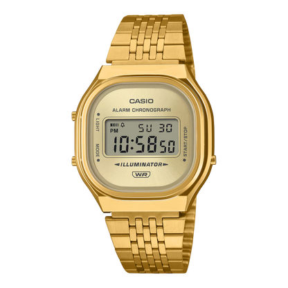 Casio horloge A140WEG-9AEF vintage afgeronde gold
