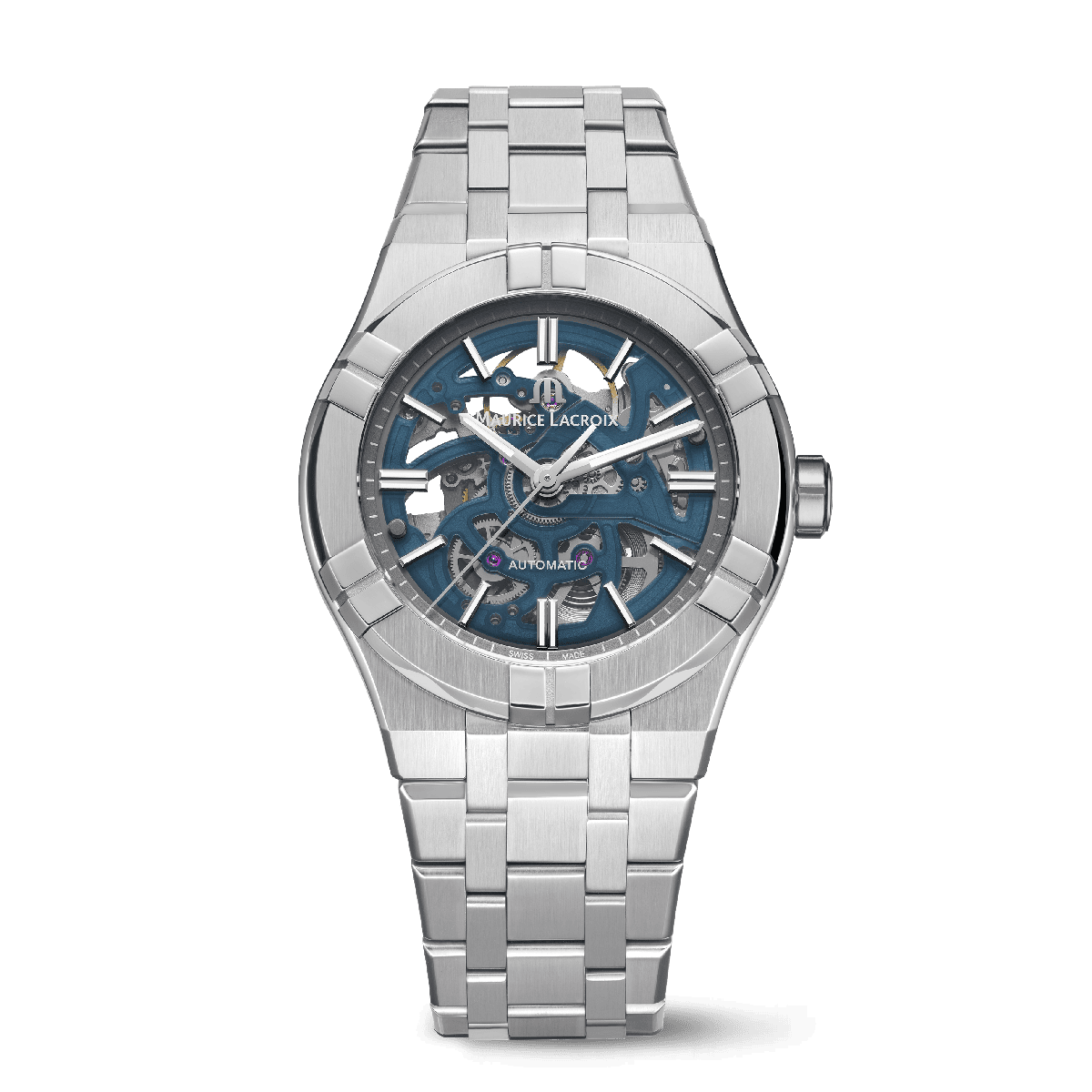 Maurice Lacroix AIKON Automatic 39mm Skeleton AI6007-SS002-031-1 opengewerkte blauwe wijzerplaat 