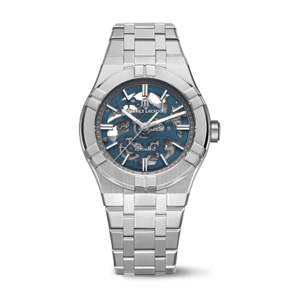 Maurice Lacroix AIKON Automatic 39mm Skeleton AI6007-SS002-031-1 opengewerkte blauwe wijzerplaat 
