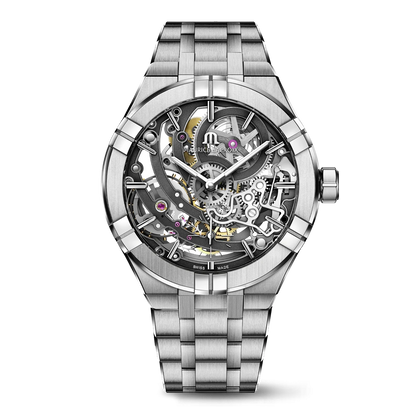 Maurice Lacroix AIKON Automatic skeleton Manufacture AI6028-SS002-030-1 stalen band opengewerkte wijzerplaat manufacture horloge