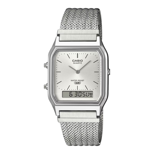 Casio horloge AQ-230EM-7AEF vintage zilver ana-digi