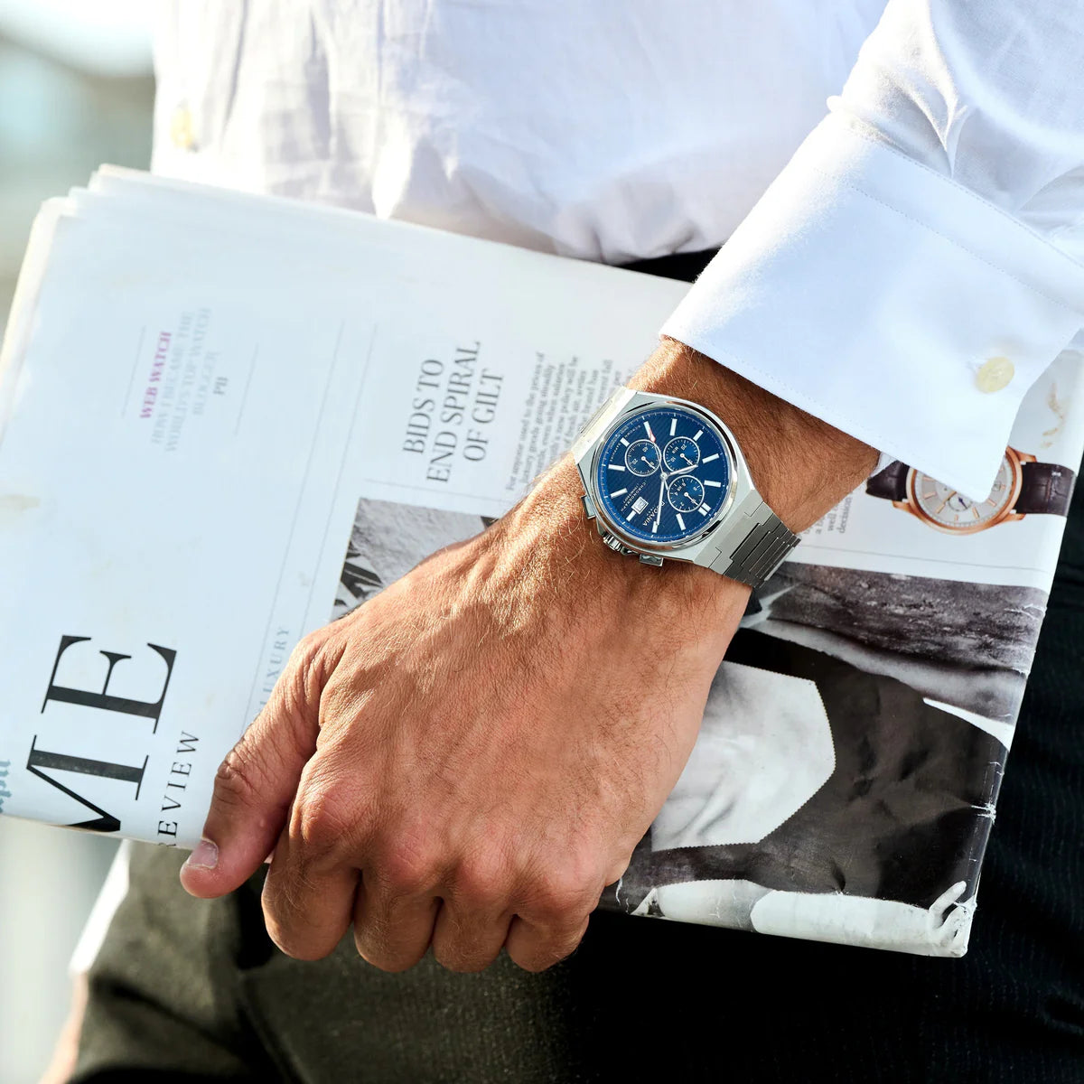 Rodania horloge heren Worldstar R74010 Blue Dial Chrono