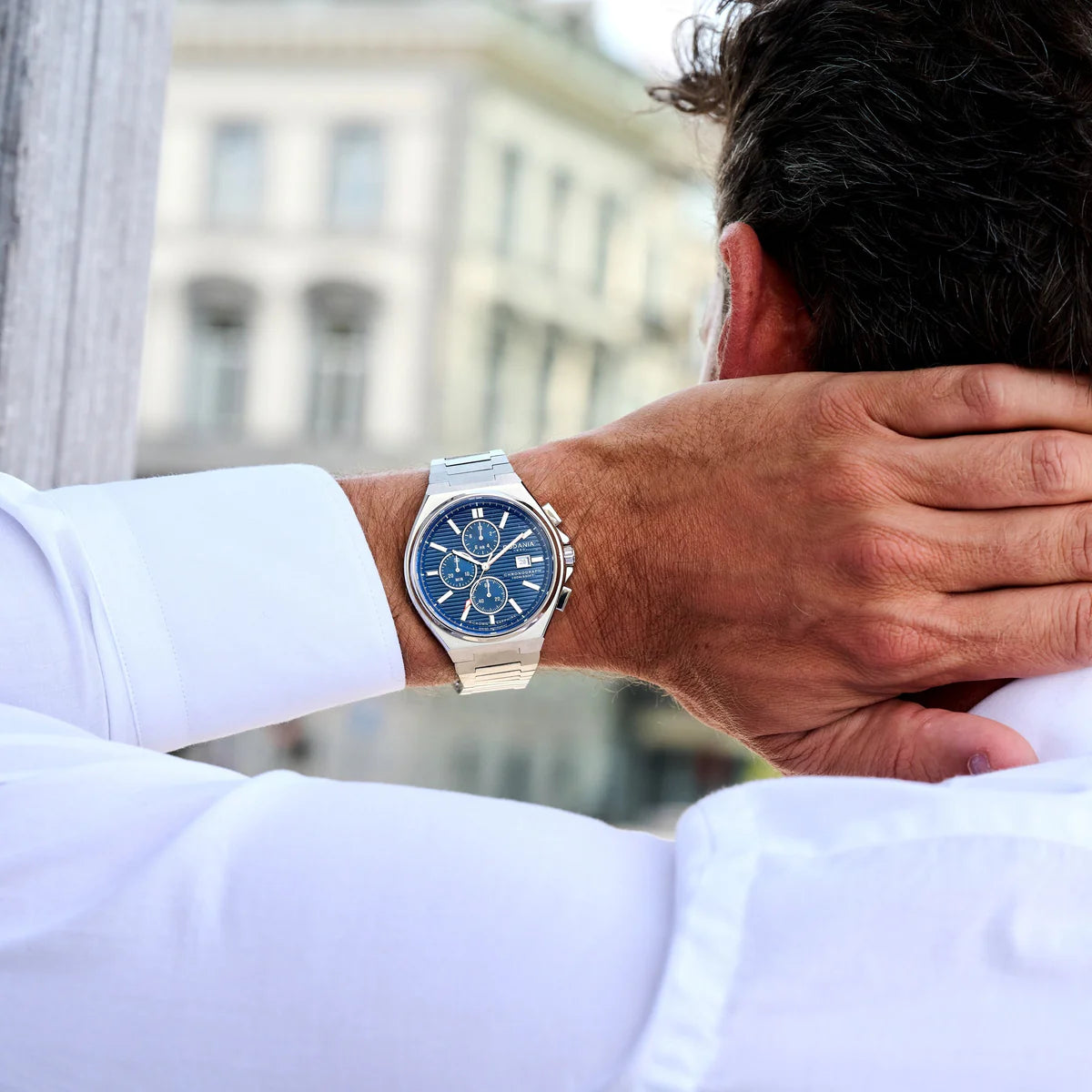 Rodania horloge heren Worldstar R74010 Blue Dial Chrono
