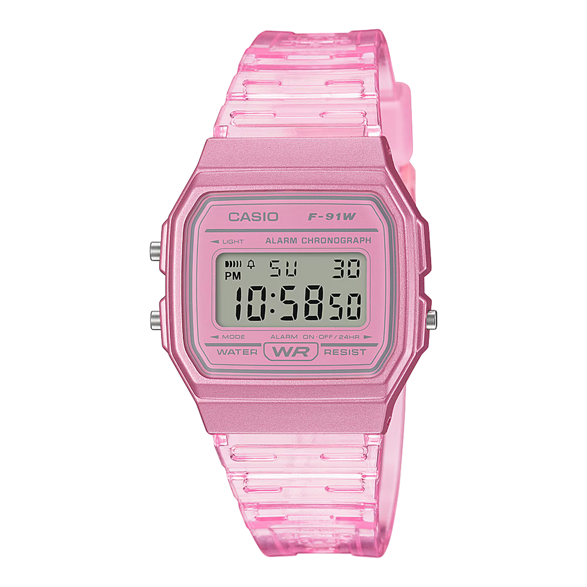 Casio horloge unisex F-91S-4EF timeless roze