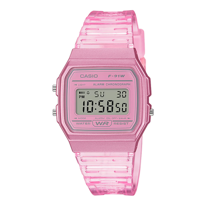 Casio horloge unisex F-91S-4EF timeless roze