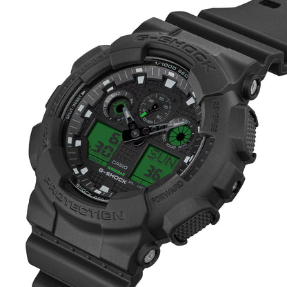 Casio G-shock horloge GA-100BEG-1AER zwart electro groen