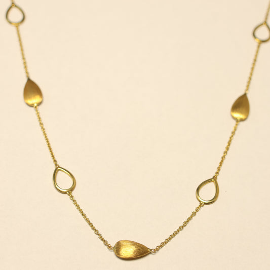 Geel gouden ketting 18 karaat druppel tussenstukken 059595/45