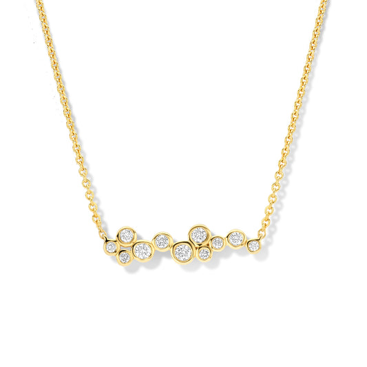 Geel gouden ketting briljant staafje charm 064327A