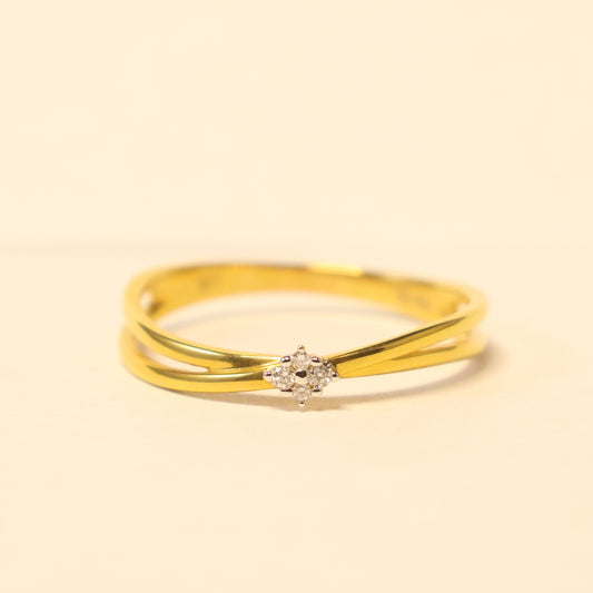 Geel gouden ring met briljant 058884A