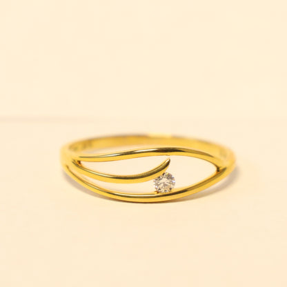 Geel gouden ring met briljant 062714A