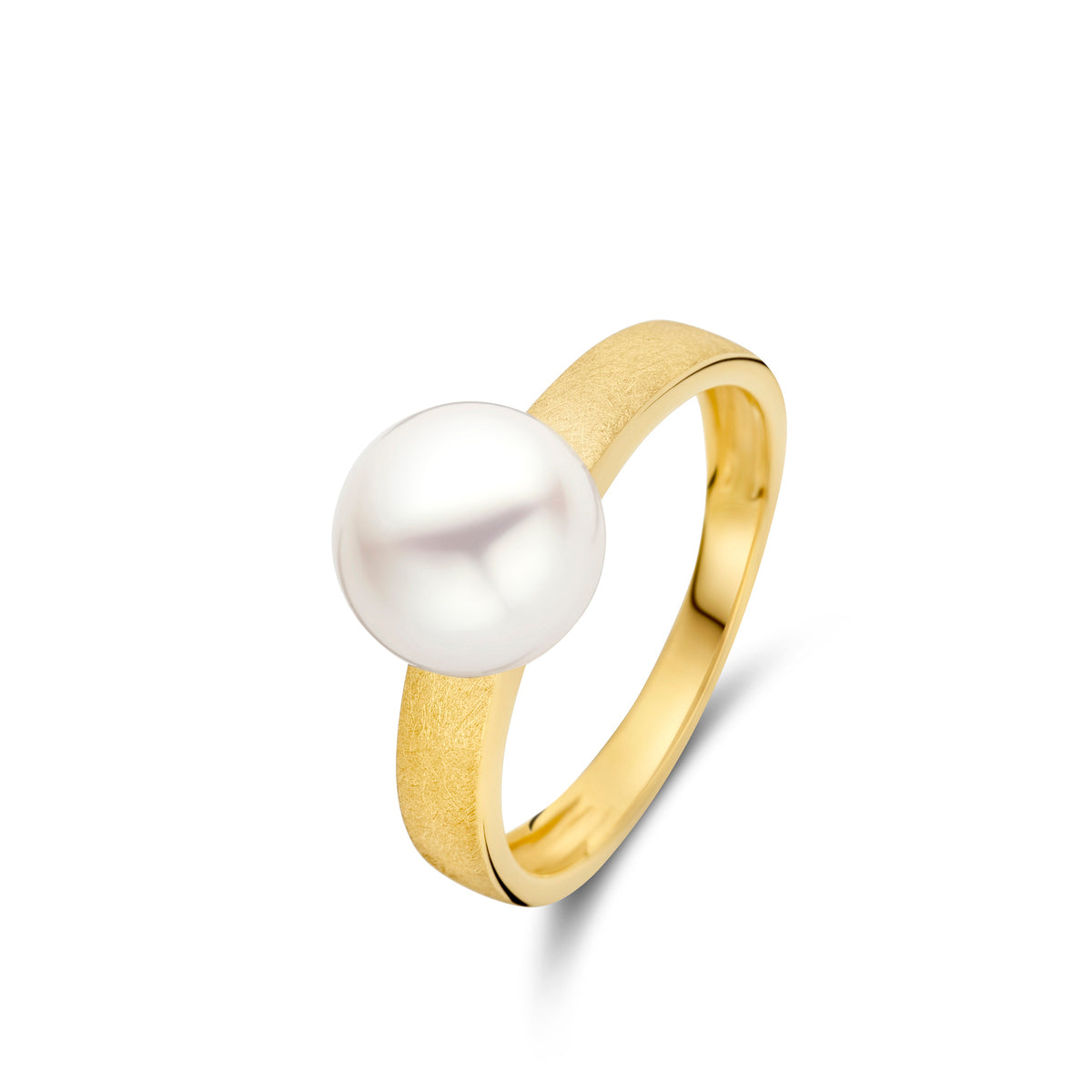 Geel gouden ring solitair parel 18 karaat 067181/P