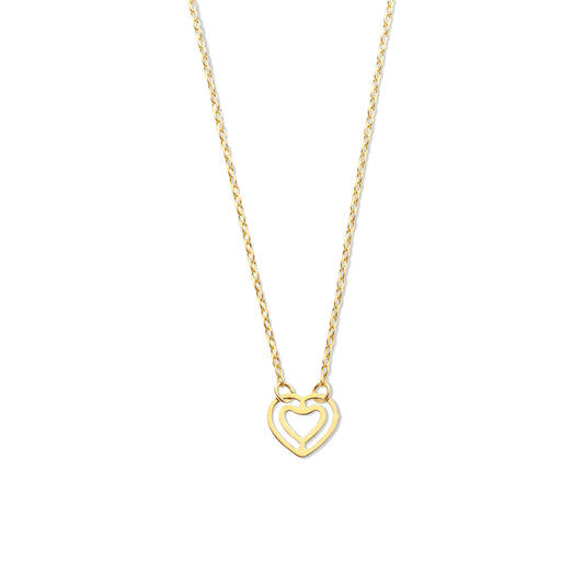 Geelgouden ketting open hartje 065667/42