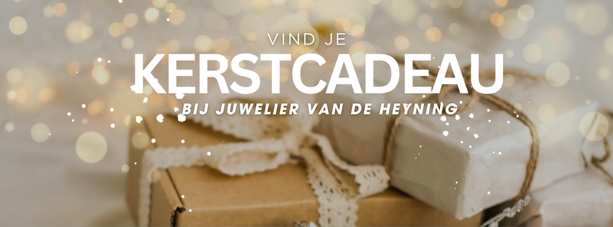 kerstcadeau pagina banner met opschrift vind je kerstcadeau bij juwelier van de heyning