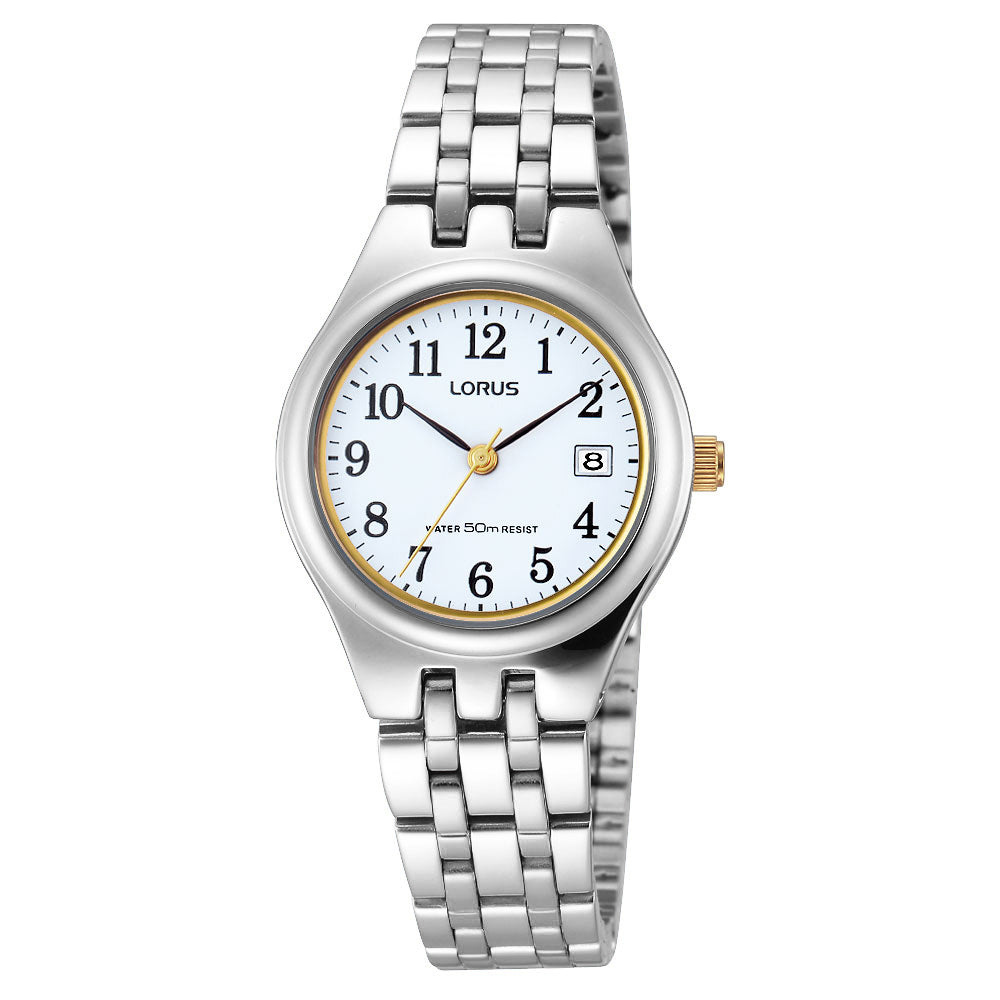 Lorus RH787AX9 horloge dames stalen band Arabische cijfers