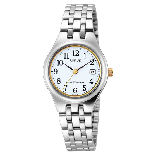 Lorus RH787AX9 horloge dames stalen band Arabische cijfers