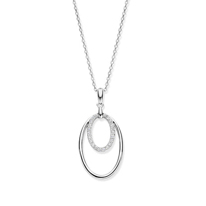 Naiomy zilveren ketting met ovale hanger N5B60