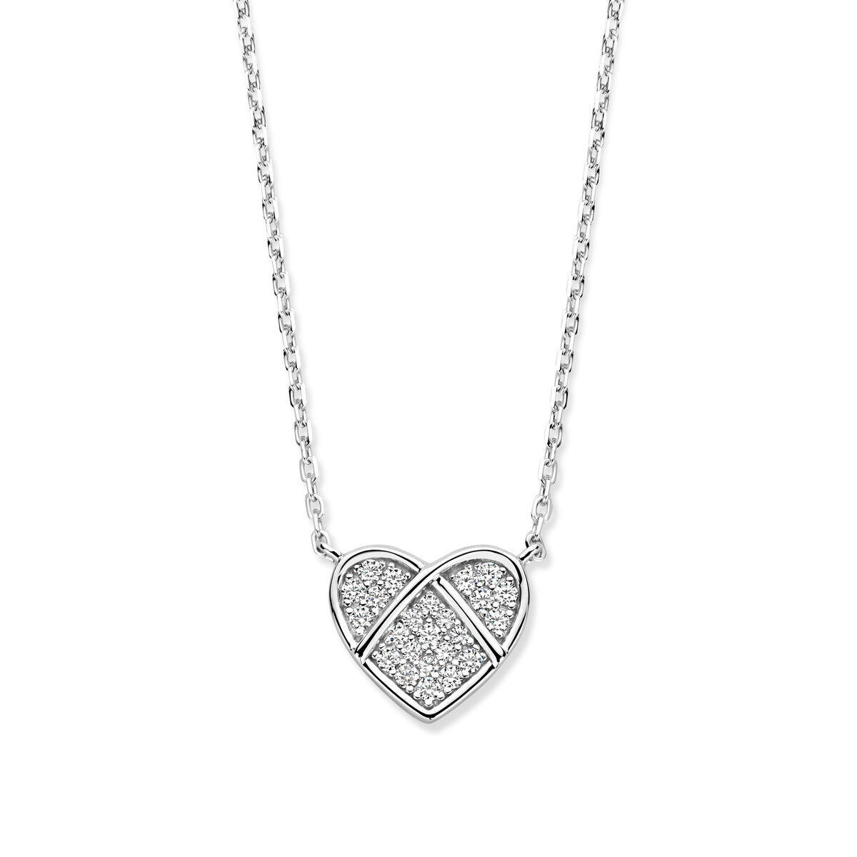 Collier Naiomy en argent pour femme, orné d'un cœur en zircone N5E62