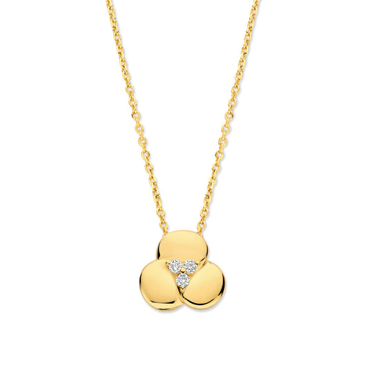 Naiomy zilveren ketting met klavertje drie hanger N5F61
