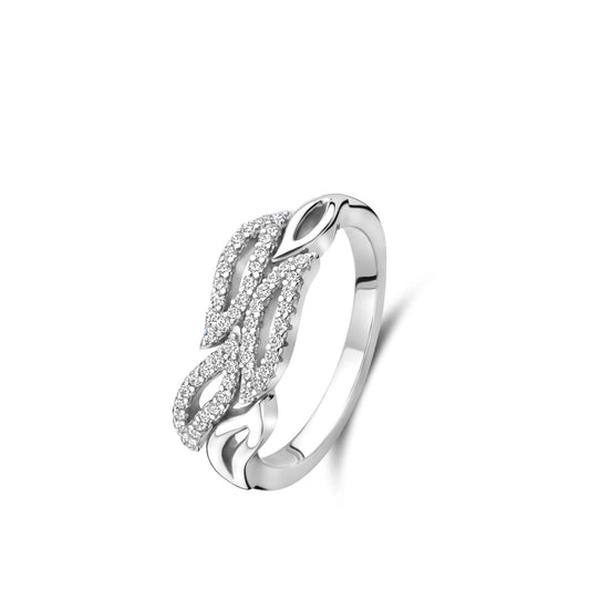 Naiomy Silver zilveren bladjes ring N5K69