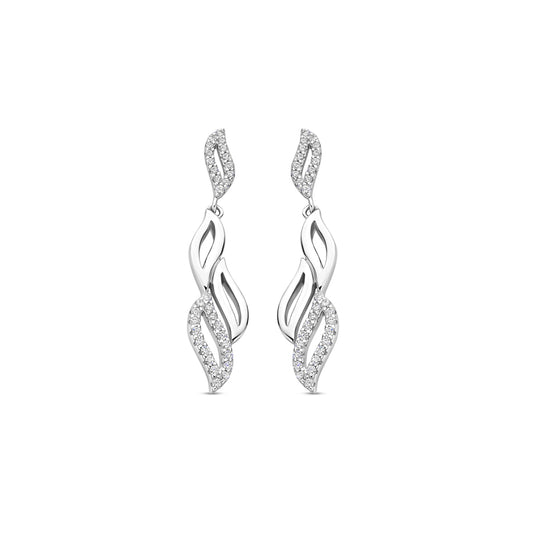 Naiomy Silver zilveren bladjes Oorbellen N5K71