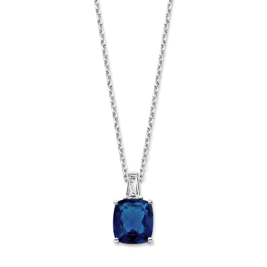 Naiomy zilveren ketting met blauwe hanger N5L59