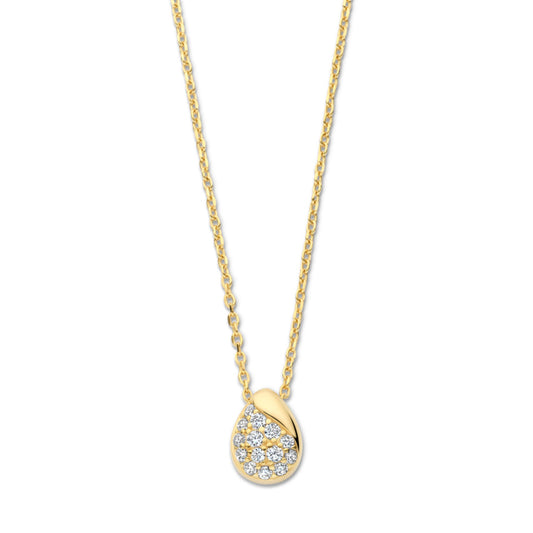 Naiomy zilveren ketting met druppel hanger N5M58