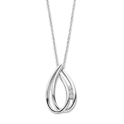 Naiomy zilveren ketting met druppel hanger N5O55