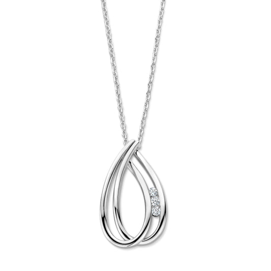 Naiomy zilveren ketting met druppel hanger N5O55