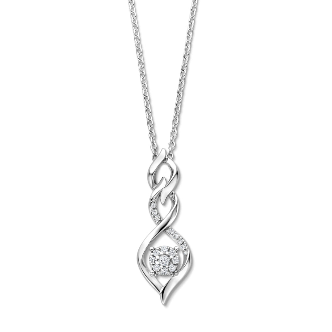 Naiomy zilveren ketting met schakel hanger N5O62
