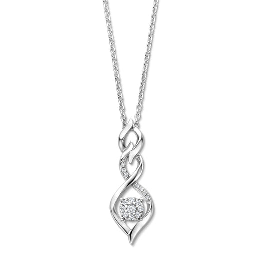Naiomy zilveren ketting met schakel hanger N5O62