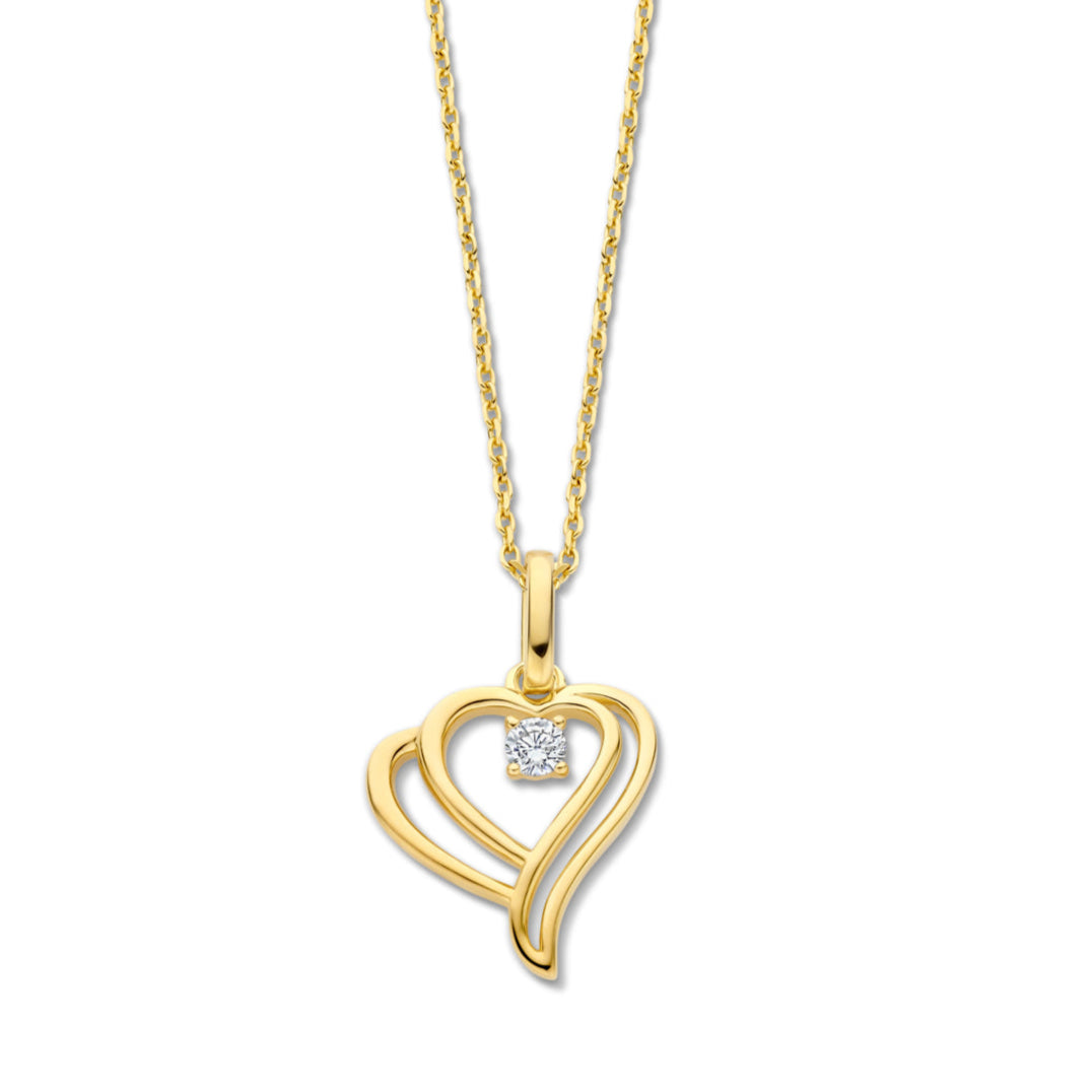 Naiomy zilveren ketting met open hartje hanger N5Q63