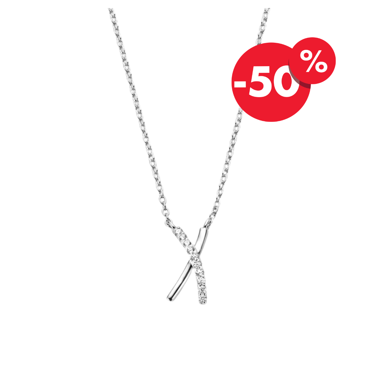 Naiomy Moments zilveren ketting met X tussenstuk BOP02
