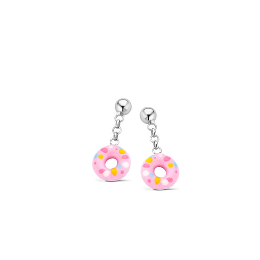 Naiomy Princess zilveren donut hangoorbellen PD079