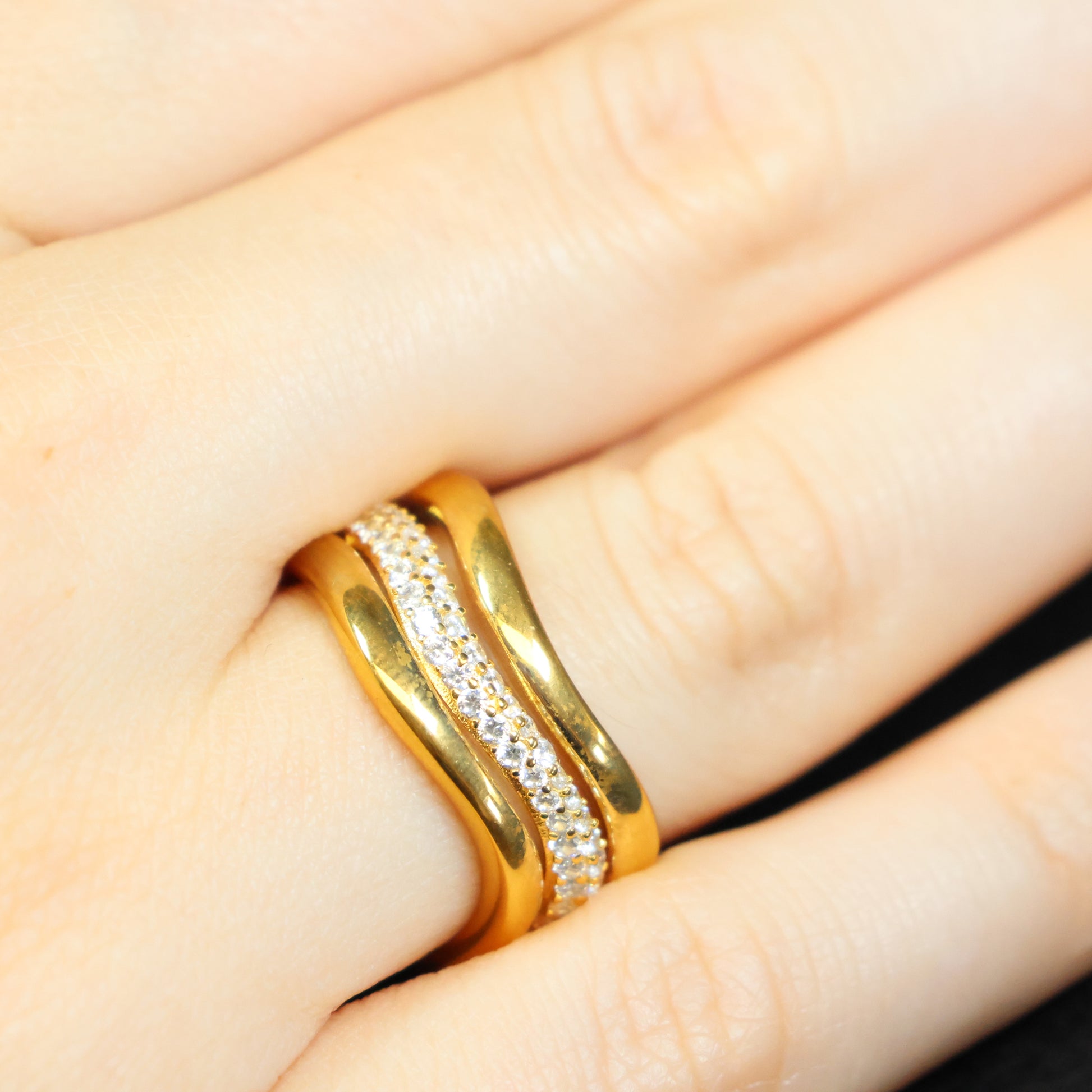 Naiomy Silver zilveren Bicolor ring met zirconia steen N4P51