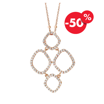 Naiomy rosé vergulde zilveren ketting dames met hanger N5L09