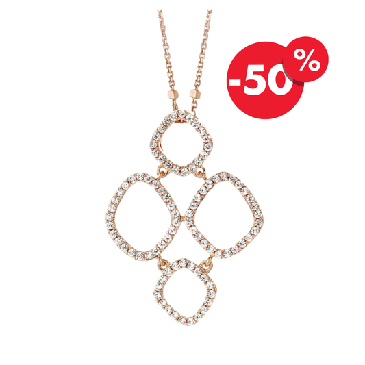 Naiomy rosé vergulde zilveren ketting dames met hanger N5L09