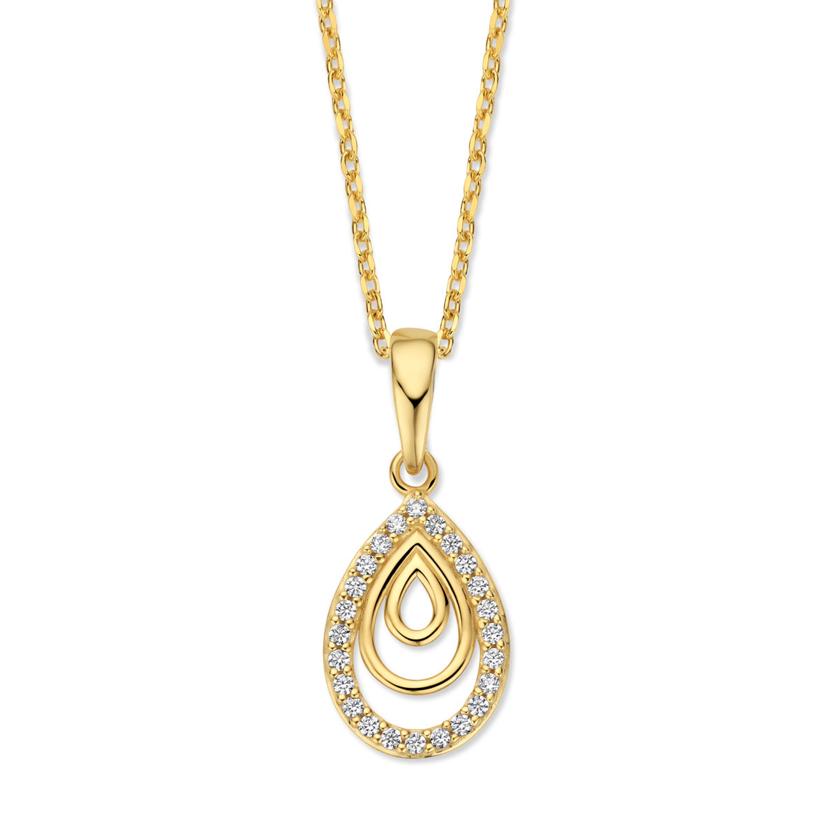 Naiomy vergulde zilveren ketting triple druppel N6S62