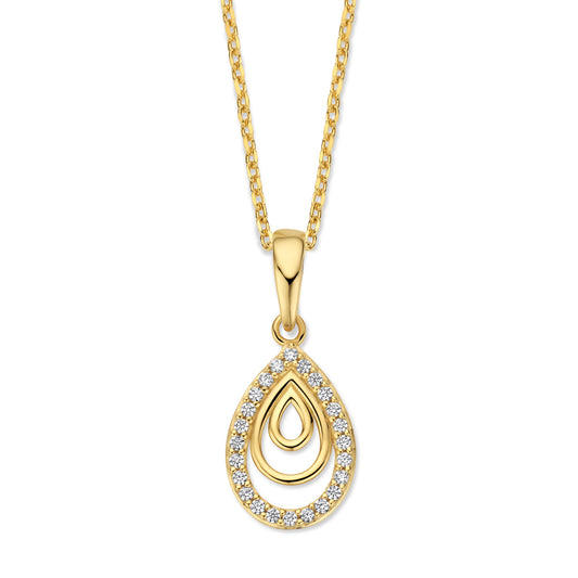 Naiomy vergulde zilveren ketting triple druppel N6S62