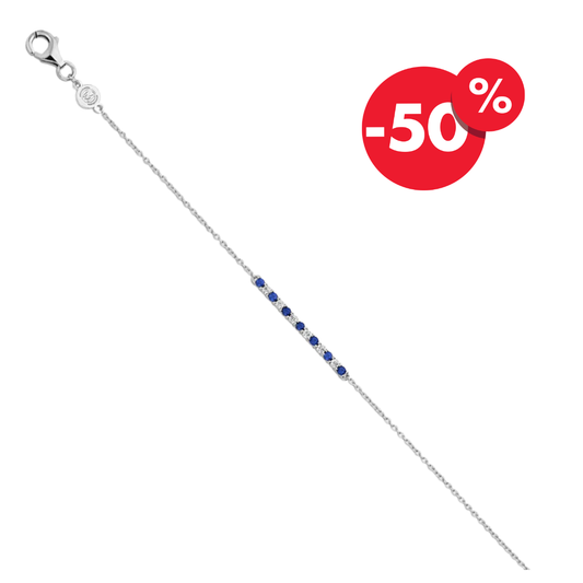 Naiomy zilveren Armband blauwe zirconia B9D04
